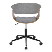 Mid-Century Upholstered Swivel Office Chair