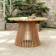 Acacia Wood Rope-Weave Outdoor Dining Set