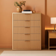 Fluted Wood-Grain Six-Drawer Dresser – chest | Roost & Roam