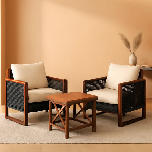 Acacia Wicker Outdoor Lounge Set – outdoor patio, in beige | Roost & Roam
