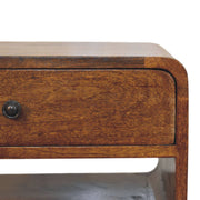 Curved Mango Wood Chestnut Nightstand