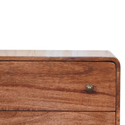 Curved Mango Wood Three-Drawer Dresser