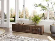 Slatted Wood-Grain Media Console