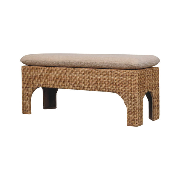 Handwoven Rattan Cushioned Bench