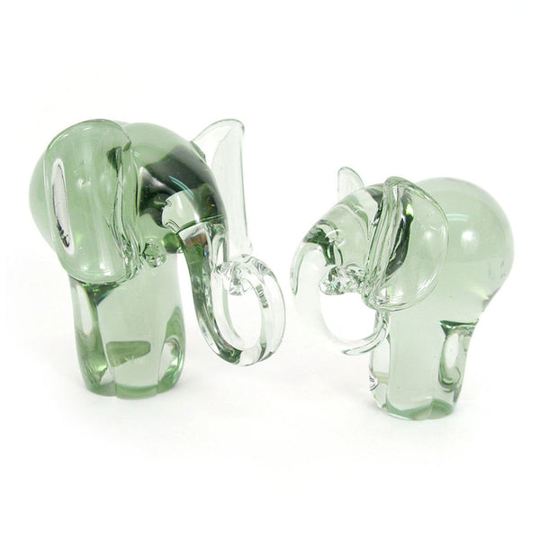 Recycled Glass Elephant Figurine