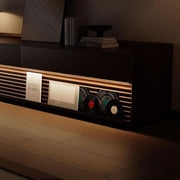 Walnut-Finish Fluted Media Console