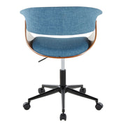 Mid-Century Upholstered Swivel Office Chair