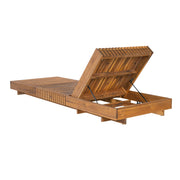 Slatted Acacia Wood Outdoor Chaise Lounger — additional product view 15