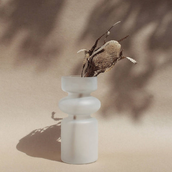Frosted Glass Sculptural Vase