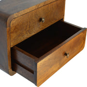 Curved Chestnut Wall-Mounted Nightstand