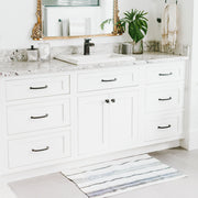 Hand-Woven Striped Cotton Bath Mat