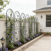 Dragonfly Motif Metal Garden Trellis Pair — back and side profile detail