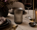 Fluted Smoke Glass Tumbler Set