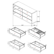 Smokey Walnut Six-Drawer Wood Dresser