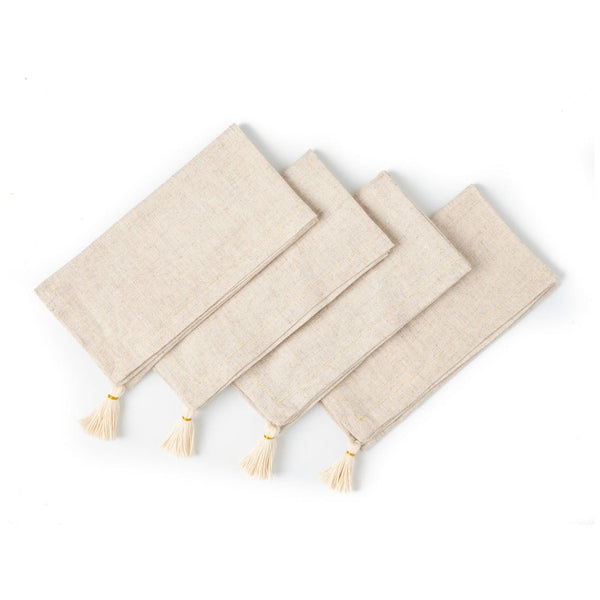 Tassel Linen-Blend Napkin Set
