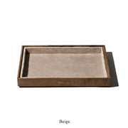 Wood-Grain Velvet-Lined Stackable Jewelry Tray