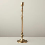 Aged Bronze Taper Candlestick — Tall hand-assembled candlestick in a matte aged-bronze finish