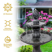 Two-Tier Solar Outdoor Water Fountain