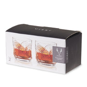 Art Deco Crystal Lowball Tumbler Set