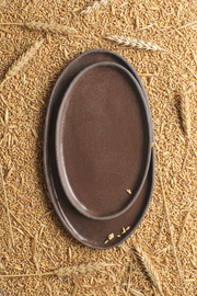 Grit-Glazed Stoneware Oval Platter