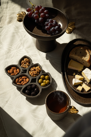 Dark Stoneware Six-Well Serving Dish