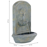 Polystone Shell-Spout Outdoor Wall Fountain