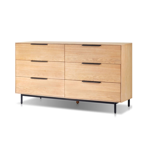 Light Oak Six-Drawer Dresser