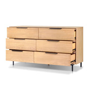 Light Oak Six-Drawer Dresser