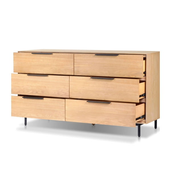 Light Oak Six-Drawer Dresser