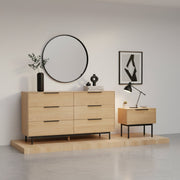 Light Oak Six-Drawer Dresser