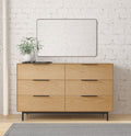 Light Oak Six-Drawer Dresser