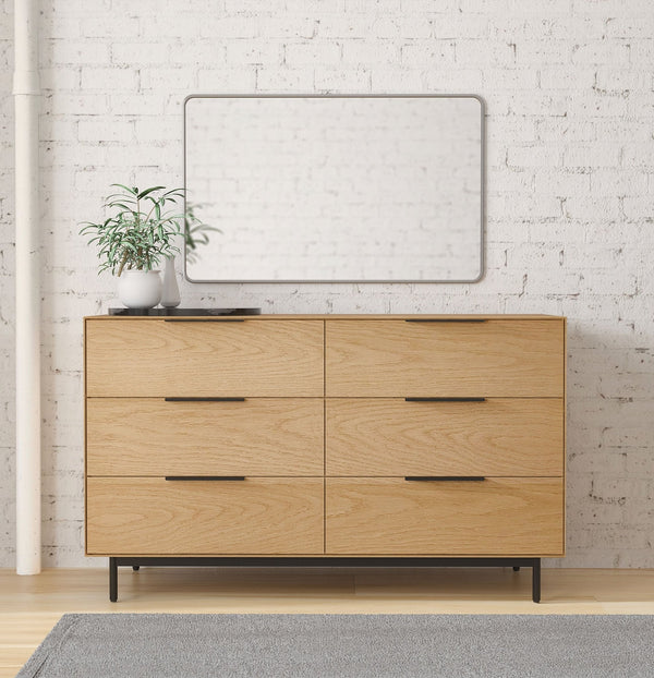 Light Oak Six-Drawer Dresser