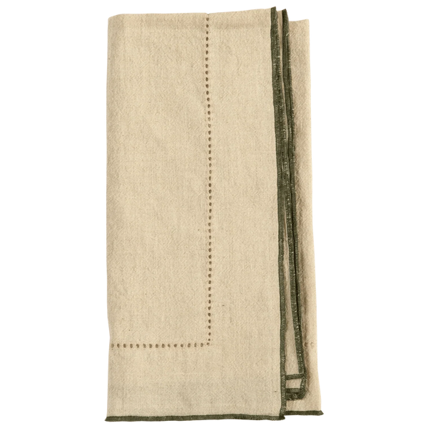 Hemstitch Linen-Blend Dinner Napkin Set