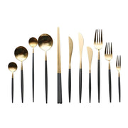 Matte Black and Gold Flatware Set — alternate view or variant option