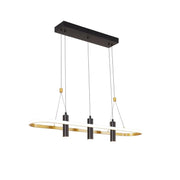 Black & Gold Four-Light LED Island Pendant