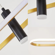 Black & Gold Four-Light LED Island Pendant