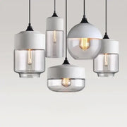 Wood-Grain Cap Glass Pendant Light