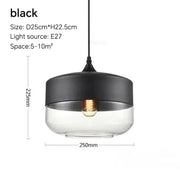 Wood-Grain Cap Glass Pendant Light