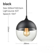 Wood-Grain Cap Glass Pendant Light
