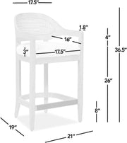 Cane Back Boucle Counter Stool