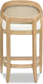Cane Back Boucle Counter Stool