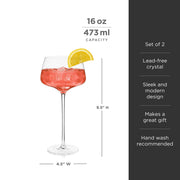Angled Crystal Spritz Cocktail Glasses