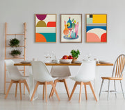 Mid-Century Cocktails Framed Glass Print — back and side profile detail