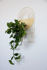 Arch-Form Painted Metal Wall Planter — alternate angle showing full form