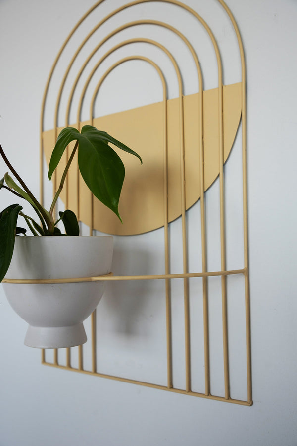 Arch-Form Painted Metal Wall Planter — alternate size option with plant styling