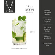 Arch-Pressed Crystal Highball Glass Set
