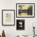Mixed-Frame Gallery Wall Art Set — Three graduated frames in mixed finishes, ready to hang as a cohesive grouping