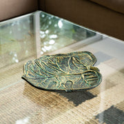 Patinated Leaf-Form Decorative Dish
