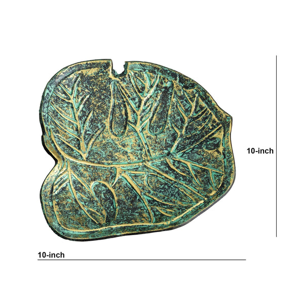 Patinated Leaf-Form Decorative Dish