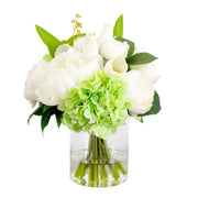 Faux Peony Hydrangea Tulip Arrangement